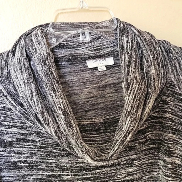 Umgee Gray Oversized Boxy Dolman Sleeve Cowl Neck Poncho Sweater - Size Medium - Picture 2 of 7